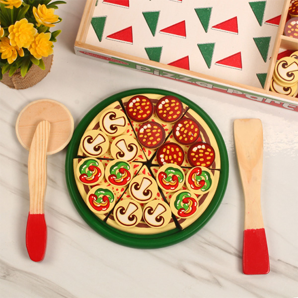 Wooden Cutting Pizza Toy