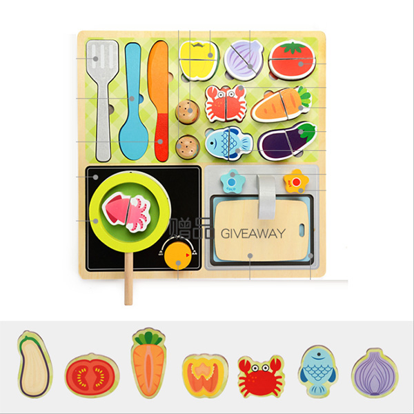 Wooden Kitchen Food Toys Set