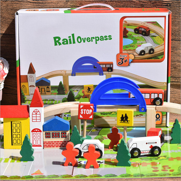 Wooden Train Railway Toy