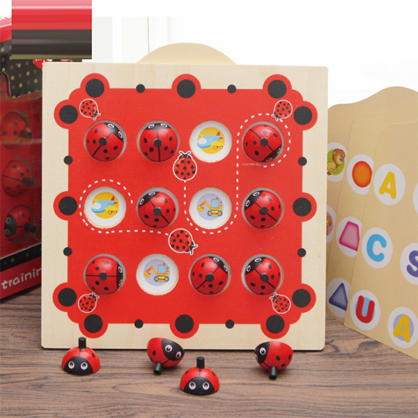Wooden Ladybug Memory Chess