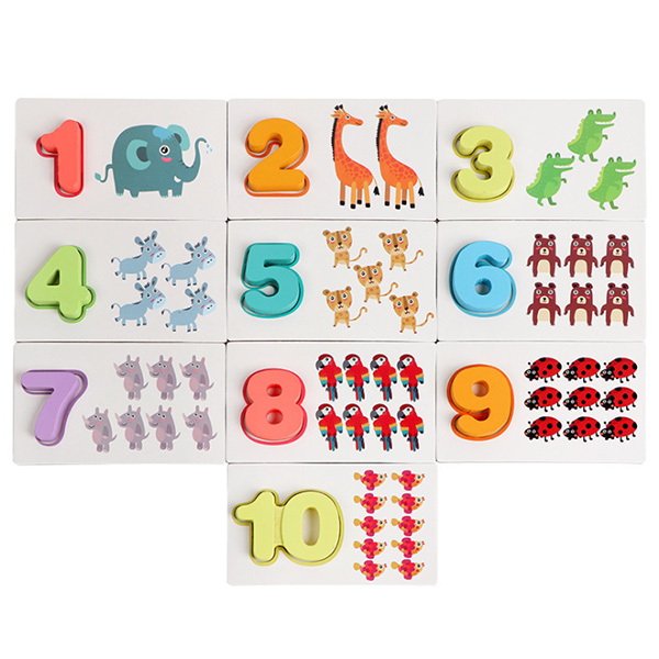 Wooden Digital Letter Matching Learning Cards