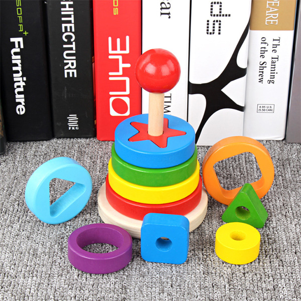 Wooden Rainbow Stacker Tower Toys