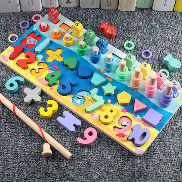 Wooden Magnetic Fishing Puzzle Toy