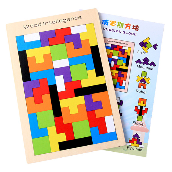 Wooden Tetris Puzzle 01