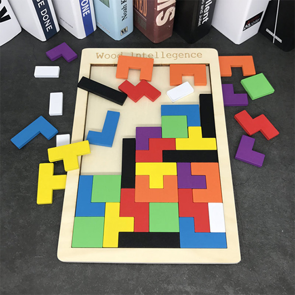 Wooden Tetris Puzzle 01