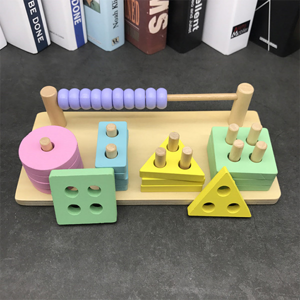 Wooden Geometric Blocks Stacking Game Toys