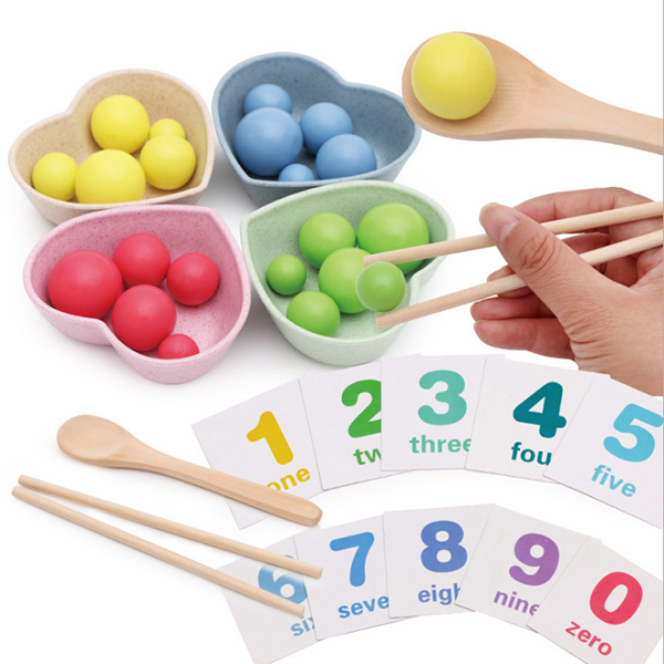 Montessori Wooden Clip Beads Toy