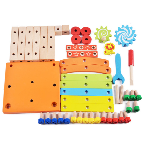 Wooden Diy Nut Screws Tools Assemble Wooden Chair Toy