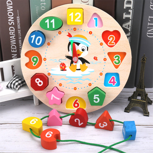 Digital String Wooden Clock Toys