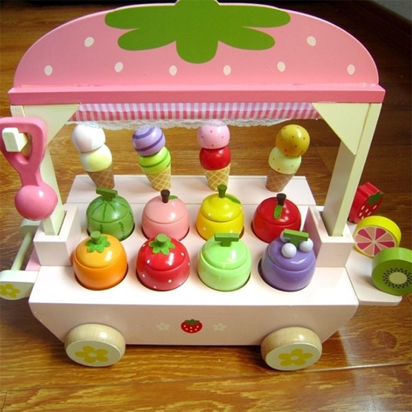 Wooden Ice Cream Cart Truck Toy