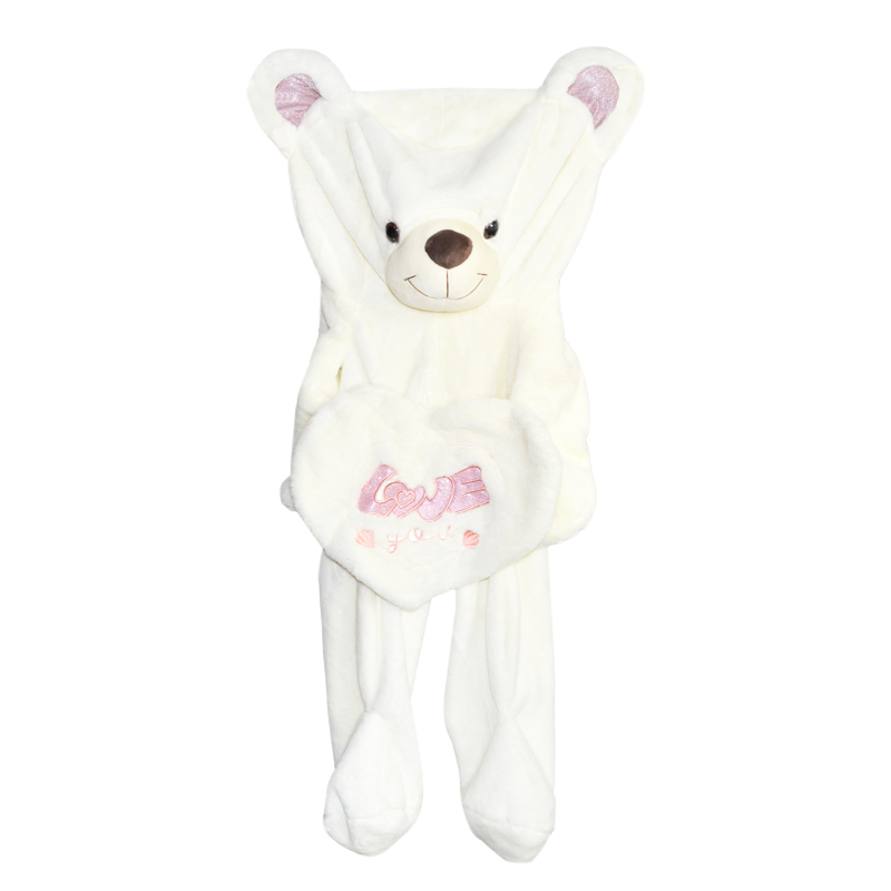 Unstuffed Holding Heart Teddy Bear Plush Skin