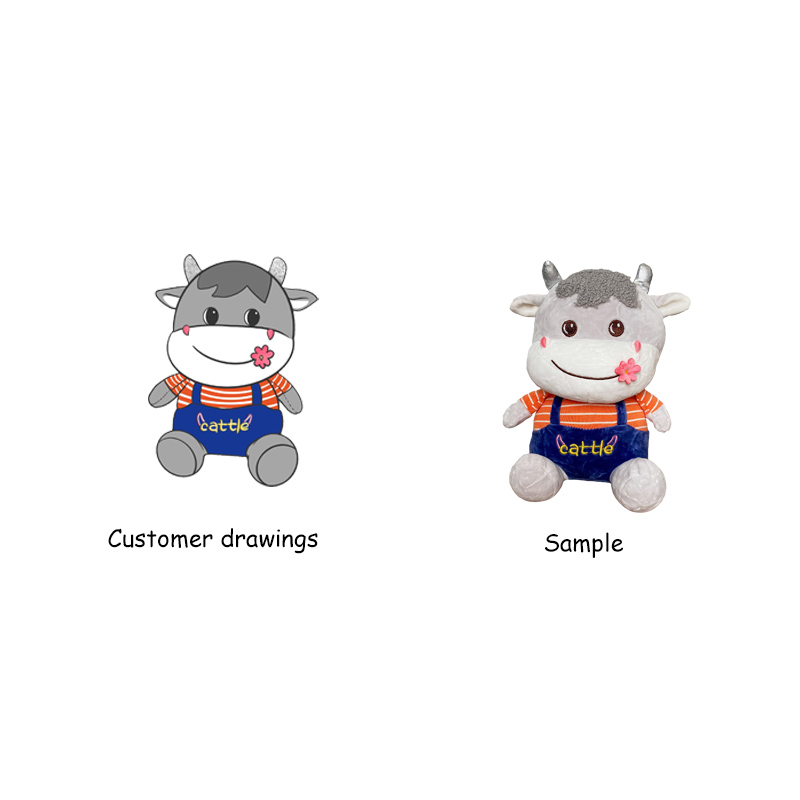 Custom Overall Cow Plush Toy