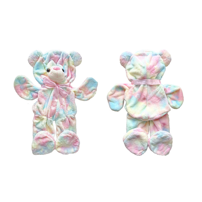 Unstuffed Colorful Teddy Bear Plush Skin